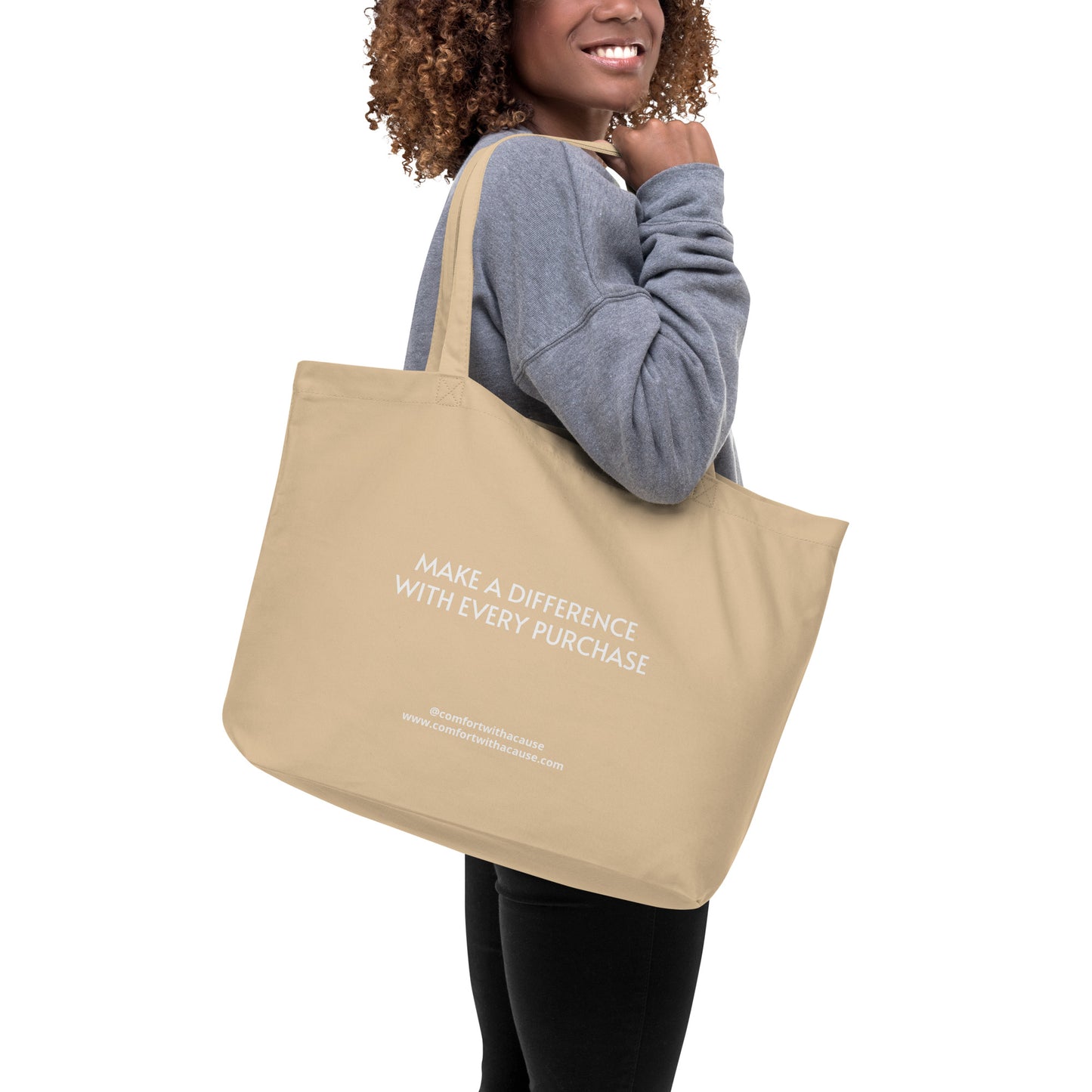 Large Organic Cotton Tote Bag - Comfort With A Cause