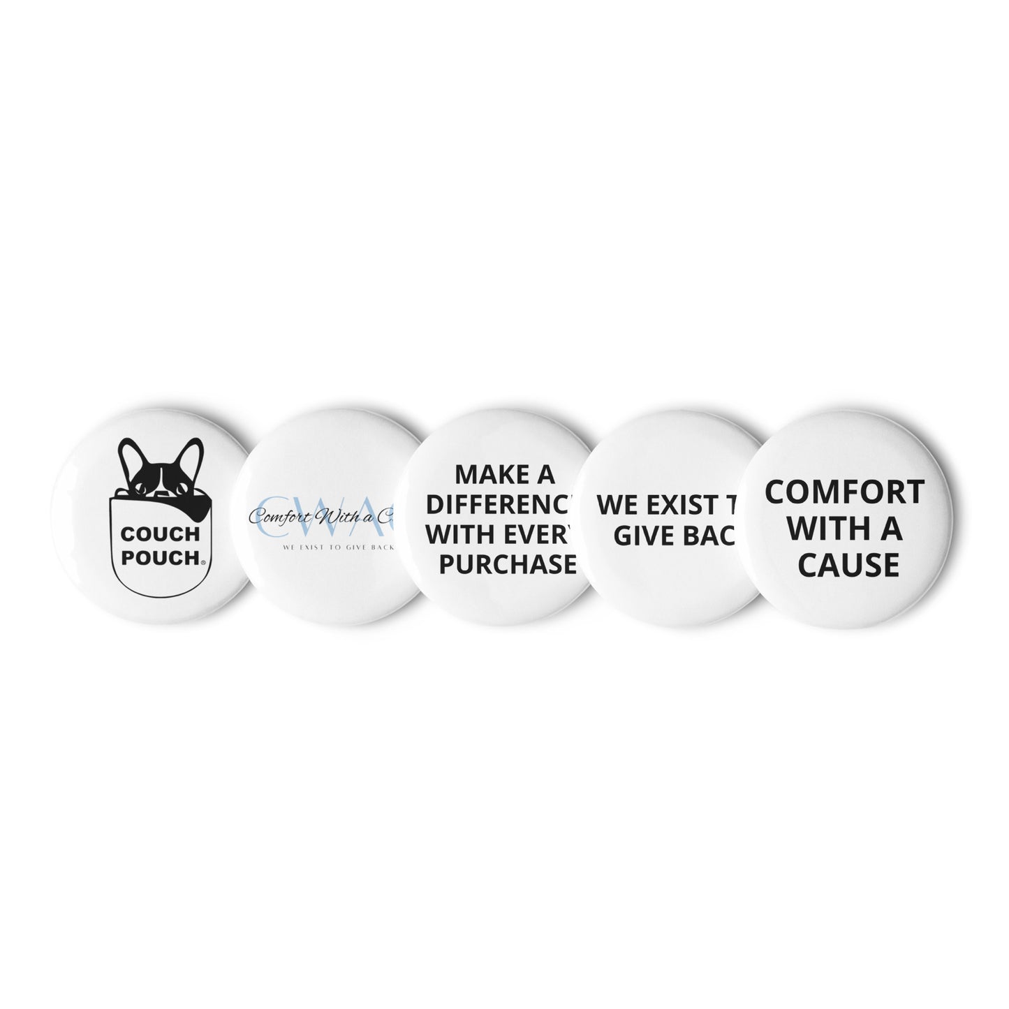 Pin Buttons - 5 Pack Assorted