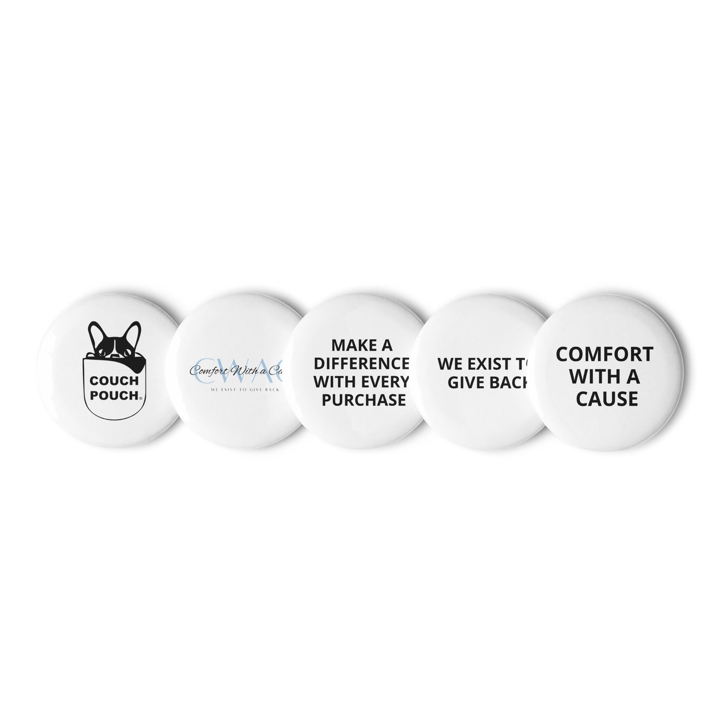 Pin Buttons - 5 Pack Assorted