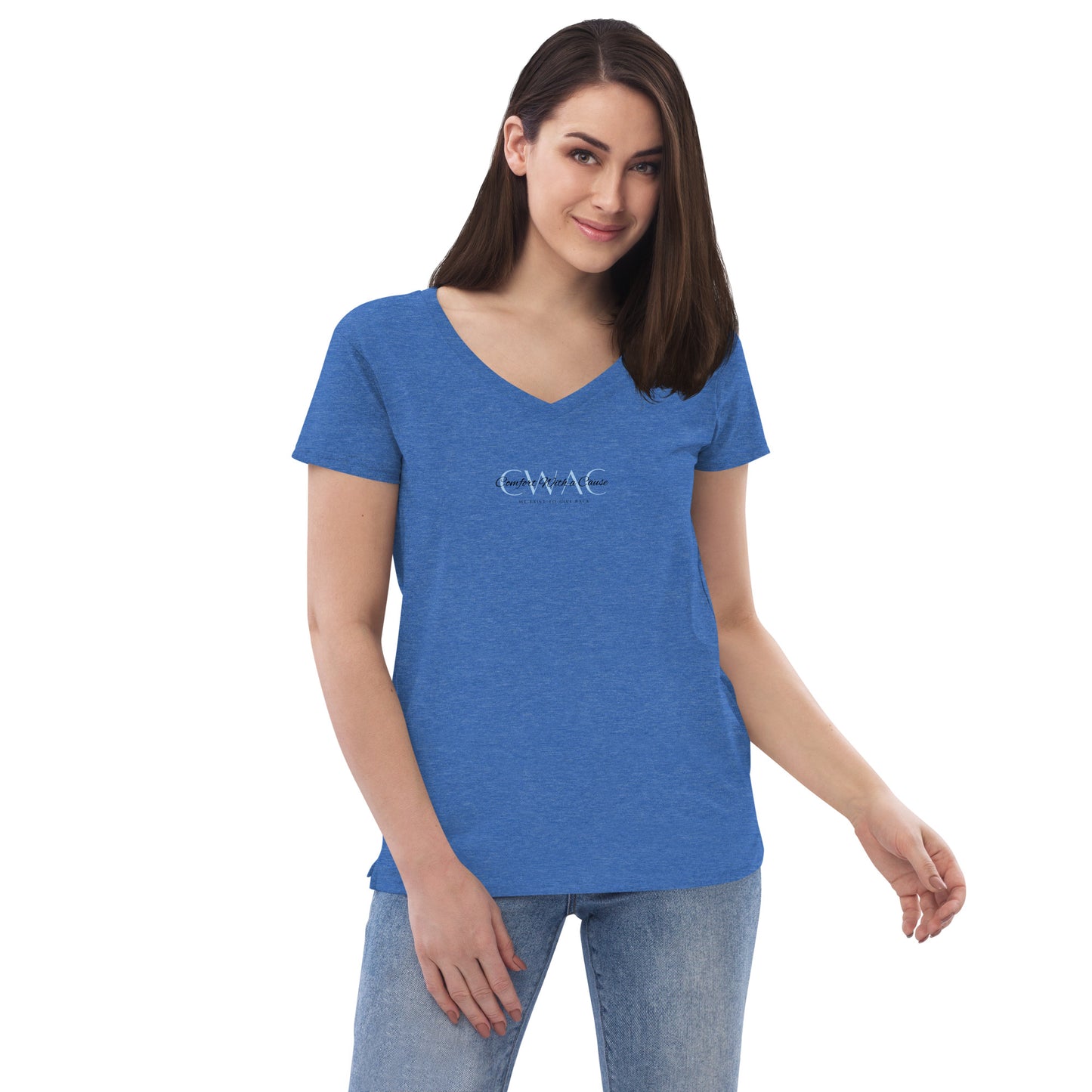 Women’s Recycled Polyester V-neck T-shirt - Comfort With A Cause