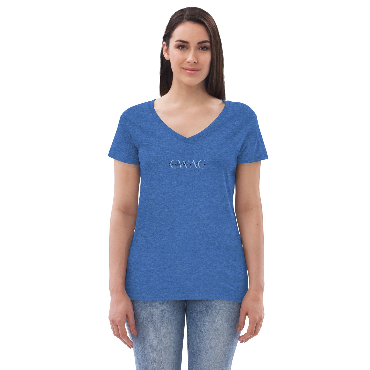 Women’s Recycled Polyester V-neck T-shirt - Comfort With A Cause