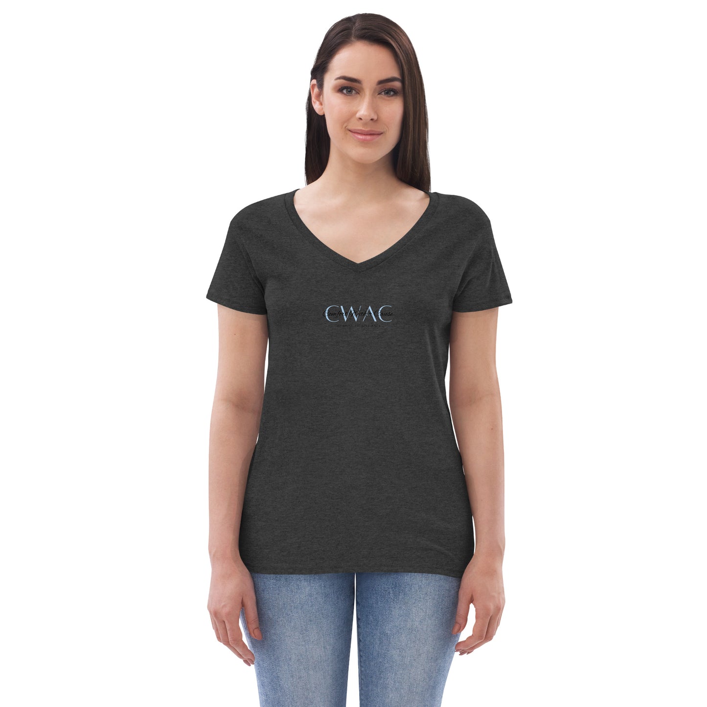 Women’s Recycled Polyester V-neck T-shirt - Comfort With A Cause