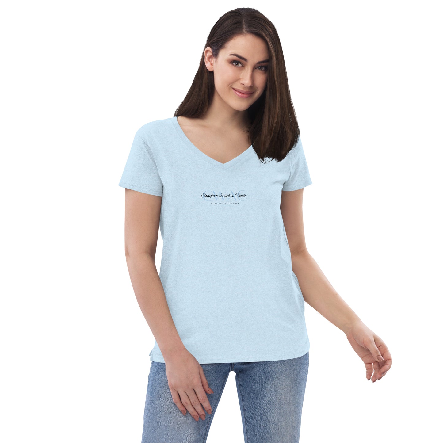 Women’s Recycled Polyester V-neck T-shirt - Comfort With A Cause