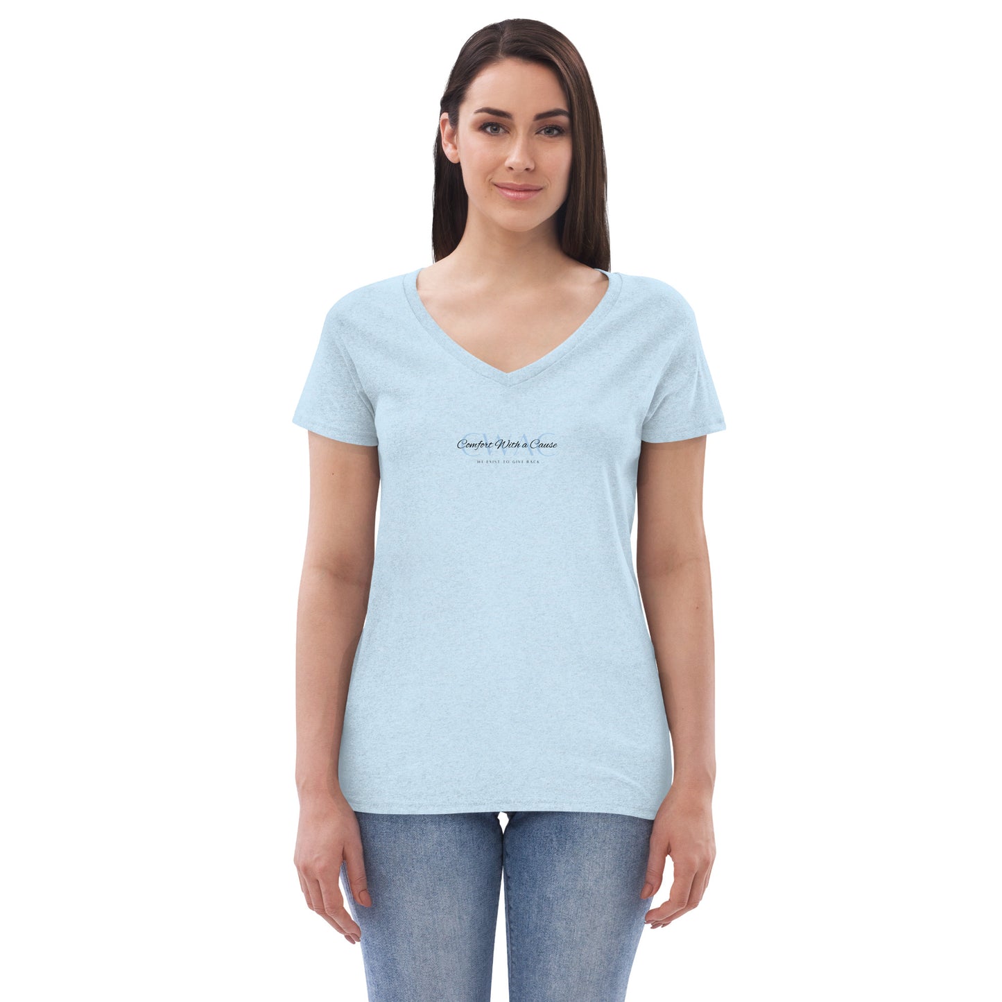 Women’s Recycled Polyester V-neck T-shirt - Comfort With A Cause