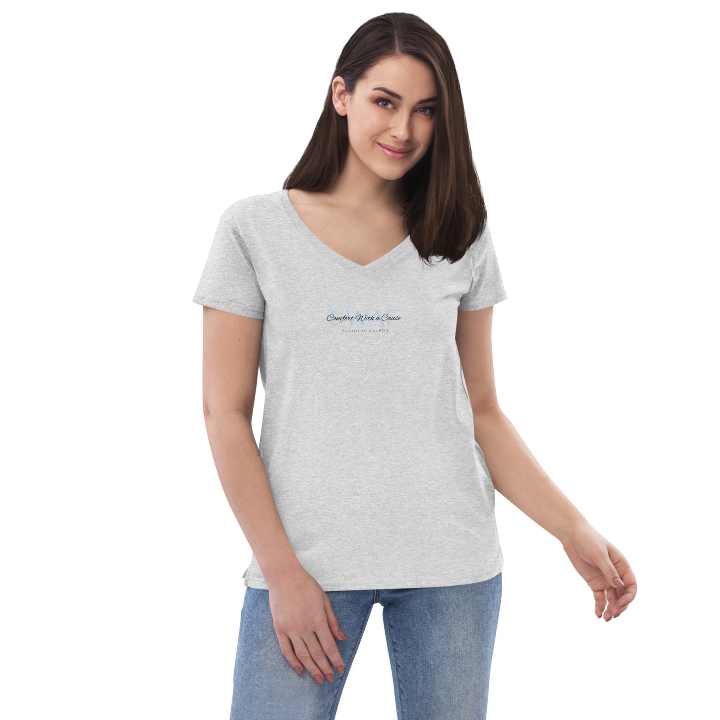 Women’s Recycled Polyester V-neck T-shirt - Comfort With A Cause