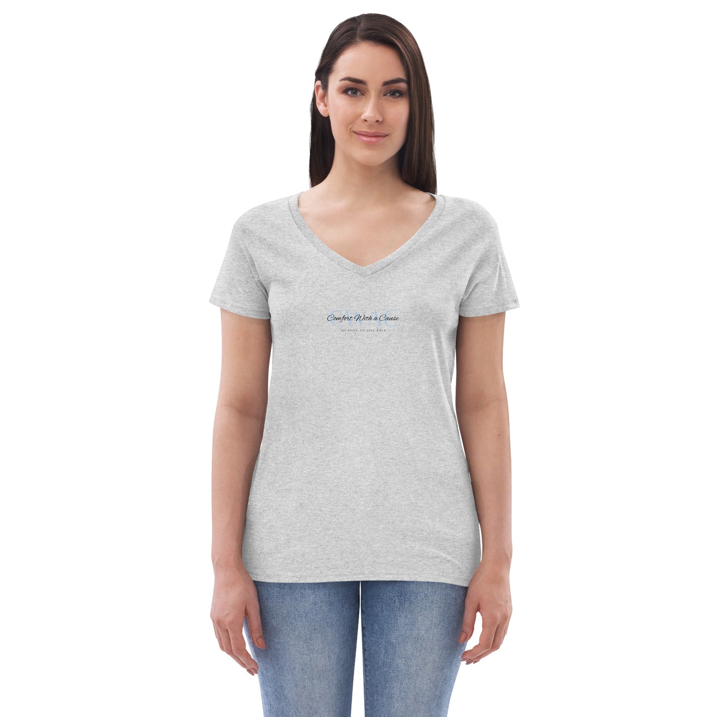 Women’s Recycled Polyester V-neck T-shirt - Comfort With A Cause